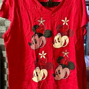 Disney Red Mickey Mouse Short Sleeve Tee